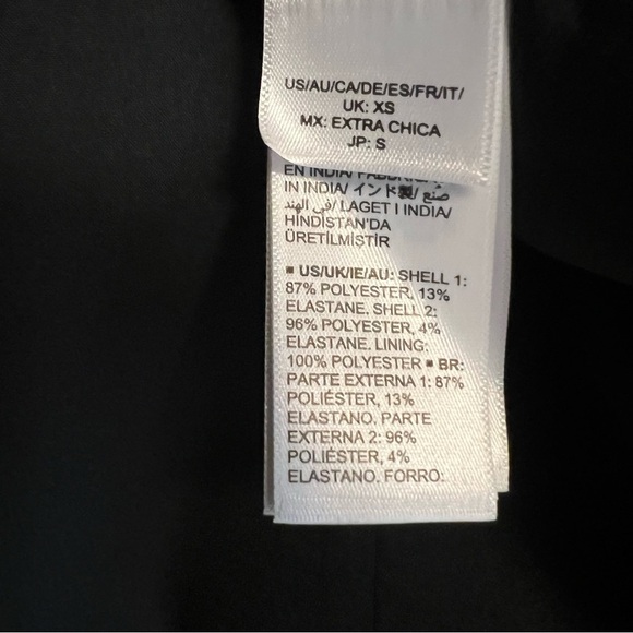 The Drop Blazer Mini Dress Satin Lapel Black Size XS New - Picture 5 of 5